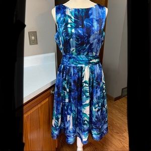 Luxe Carmen Marc Valvo Watercolor Dress size 12
